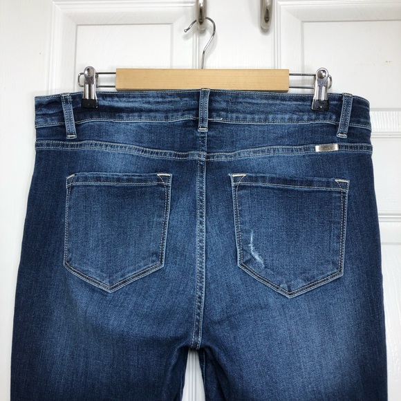 Kancan Style KC8343D Stretchy High Rise Ripped Raw Hem Ankle Skinny Jeans 15/31 - Picture 9 of 16